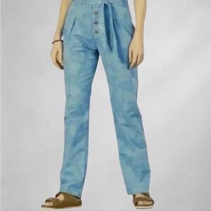 Sundance Womens Tie Waist Paisley Pants Size 6 Blue Floral  Casual